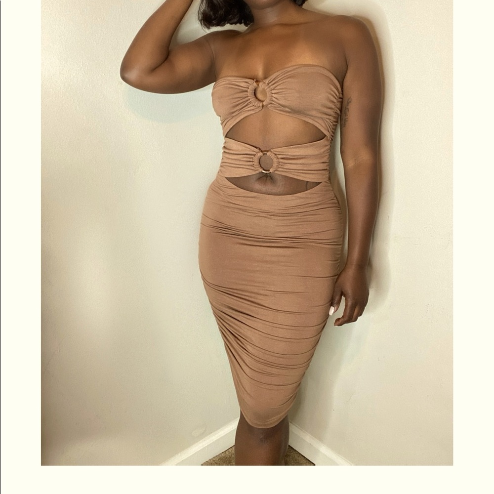 Brown Cotton dress